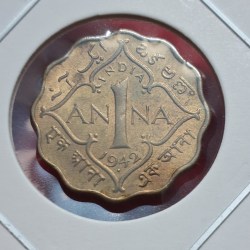 1 ANNA 1942 GEORGE VI KING EMPEROR COIN