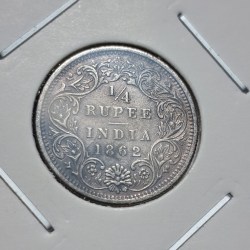 1/4 RUPEE 1862 VICTORIA QUEEN