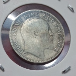 Alternative view of HALF RUPEE COIN 1910 CALCUTTA MINT EDWARD VII KING AND EMPEROR COIN
