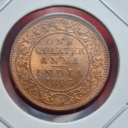 ONE QUARTER ANNA 1893 CALCUTTA MINT COIN