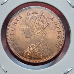 Alternative view of ONE QUARTER ANNA 1893 CALCUTTA MINT COIN