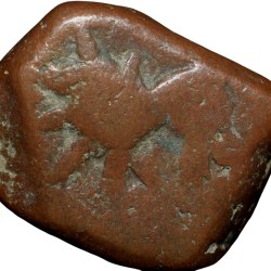 Copper Paisa of Namdar Khan(17th - 18th Cen. AD) of Hyderabad Feudatory of Elichpur with Tiger Left KM # C10a