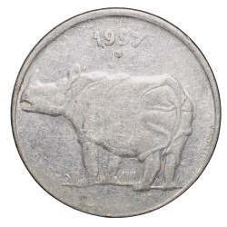 Steel 25 Paise of Republic India (AD 1997) of Bombay Mint