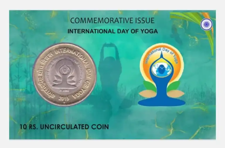 10 Rs INTERNATIONAL DAY OF YOGA rare Commemorative Coin Card Special Edition