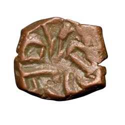 Alternative view of Copper Kakani of Ganapati Naga(c. 3rd Cen. AD) of Nagas Dynasty from Padmavati Bull Type Odd Square Shaped