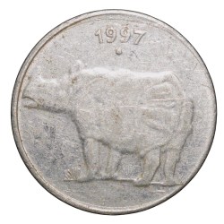 Steel 25 Paise of Republic India (AD 1997) of Noida Mint Scarce