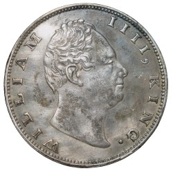 Silver Rupee of William IIII (AD 1835) of Calcutta Mint F incused at the truncation of King's neck GK14 Rare