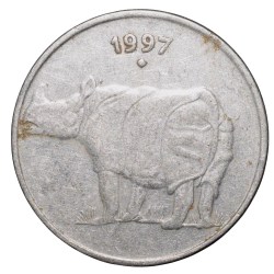 Steel 25 Paise of Republic India (AD 1997) of Bombay Mint