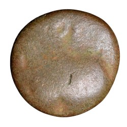 Copper Coin of Pre-Satavahana (2nd Cen. BC) from Buldhana Region with Lion facing left/Tree above Cross