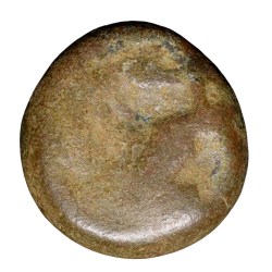 Alternative view of Copper Coin of Pre-Satavahana (2nd Cen. BC) from Buldhana Region with Lion facing left/Tree above Cross