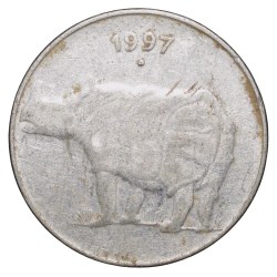 Steel 25 Paise of Republic India (AD 1997) of Noida Mint Scarce