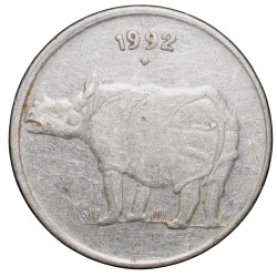 Steel 25 Paise of Republic India (AD 1992) of Bombay Mint
