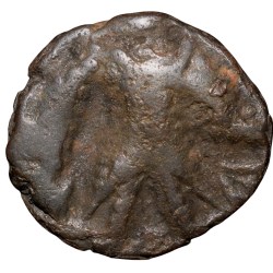 Copper Fractional Unit of Vasudev (AD 190-230) of Kushan Dynasty with Shiv & Nandi Type Rare