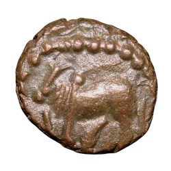 Copper Kakani of Ganapati Naga(c. 3rd Cen. AD) of Nagas Dynasty from Padmavati Bull Type About Mint Grade