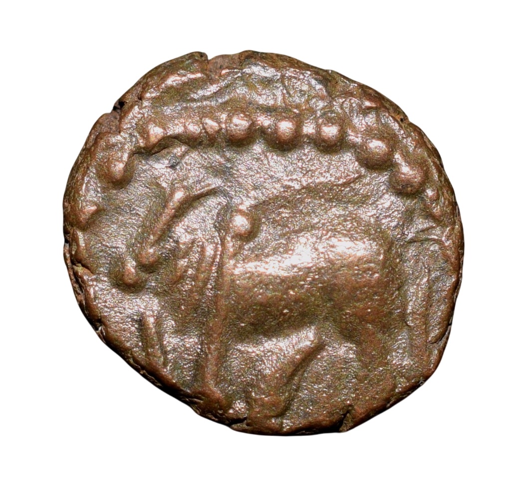 Copper Kakani of Ganapati Naga(c. 3rd Cen. AD) of Nagas Dynasty from Padmavati Bull Type About Mint Grade