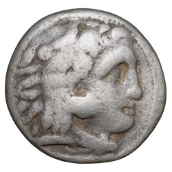 Silver Drachma of Kingdom of Macedonia In the Name of Alexander III (336 - 323 BC) Extremely Rare