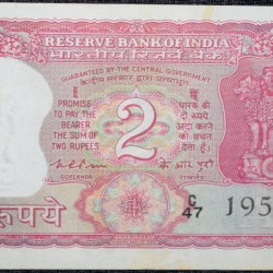 2 Rupees of Republic India (AD 1975) K.R.Puri Signature with Full Tiger figure with 13 regional languages on the back UNC