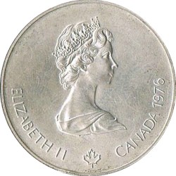 Alternative view of Canada 5 Dollars 1976 - Elizabeth II Fencing SILVER PROOF Commemorative issue Rare Coin WITH CAPSOOL #4949