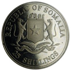 Alternative view of Somalia 25 Shillings 1998 Titanic Commemorative issue Rare Coin WITH CAPSOOL #5151