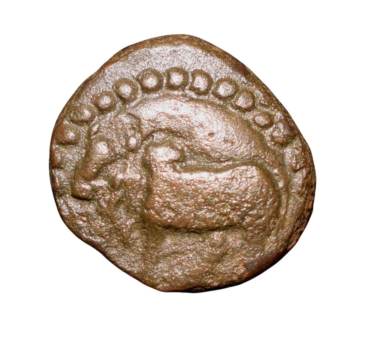 Copper Kakani of Ganapati Naga(c. 3rd Cen. AD) of Nagas Dynasty from Padmavati Bull Type