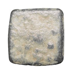 Alternative view of Lead Coin of Western Kshatrapa - Rudrasena III? (3rd Cen. AD) with Bull facing right/3-Arched Hill Rare