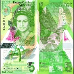East Caribbean States 5 Dollars World Banknote 2021 ND P56 UNC Polymer Unique and Rare