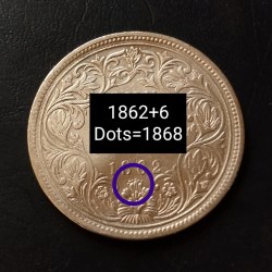 VICTORIA QUEEN 👑👑 YEAR. 1862 2& 6 DOTs VARIETY .......................... 1862+6=1868 year 1862+2= 1864 year WEIGHT 11.5 GM ORIGINAL GAUARANTEE EXCELLENT CONDITION Same and similar piece available