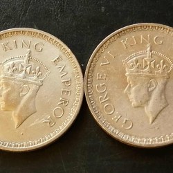 Alternative view of BRITISH INDIA 🇮🇳 SILVER rupees 👸👸👸👑👑 YEAR DATE 1943 DIFFERENT FLOWER VARIETY open flower🌺 & close flower🌹 AS IMAGES COST on pm EXCELLENT CONDITION. 2 piece given Same and similar piece available