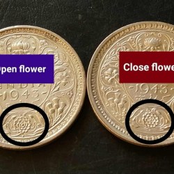 BRITISH INDIA 🇮🇳 SILVER rupees 👸👸👸👑👑 YEAR DATE 1943 DIFFERENT FLOWER VARIETY open flower🌺 & close flower🌹 AS IMAGES COST on pm EXCELLENT CONDITION. 2 piece given Same and similar piece available