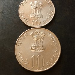 Alternative view of SILVER 10RS 1972 25TH ANNIVERSARY OF INDEPENDENCE WEIGHT 22 GM & M.GANDHI 100TH BIRTHDAY EXCELLENT CONDITION. Same and similar piece available