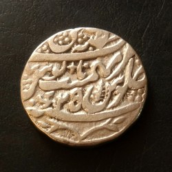 Alternative view of INDIA🇮🇳 PRINCELY STATE ........ RARE VARIETY Rohilkhand Kingdom, Qasbah Panipat Mint, Silver Rupee, AH1198 In the name of Shah Alam II, Obv: "saya-e-fazle elah" couplet, Rev: sana julus zarb on top, jhar mint mark, 11.02g, 23.30mm, (KM # 116), about extremely fine SILVER ONE₹ CONDITION. Excellent Same and similar piece available