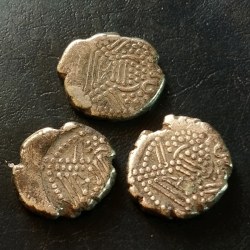 Alternative view of ANCIENT SILVER🥈 Gadhiya Indo Sassanian Rulers of Malwa Thin Planchet Type Silver Drachm Coin DS 318 CONDITION *XF* Weight 4 GM EACH👑 1 1 piece given Same and similar piece available