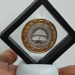 Alternative view of 250 rupya (save Indian dog) bymetalic madalion with box and stand