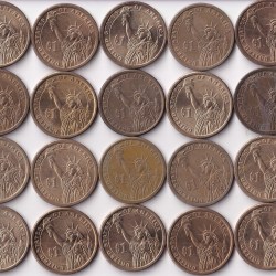 Alternative view of Us Presidential 1 Dollar 25 Different President Coins Collection Set Rare #2