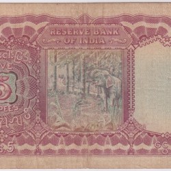 Alternative view of Burma King George VI 5 Rupees JB Taylor 1938 Very Fine Detail Very Rare Note #1