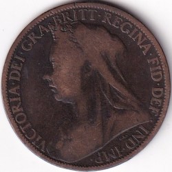 One Penny 1898 UK Victoria Side Face Very Fine Coin Rare