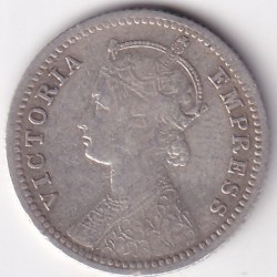 Alternative view of 1/4 Rupee Victoria 1893 Silver Rare Coin Collector Choice