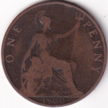 One Penny 1900 UK Victoria Side Face Very Fine Coin Rare - Image 2