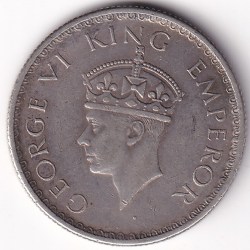 Alternative view of Ex rare 1939 T/II Head 1/2 Rupee King George VI Silver Coin