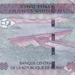 Alternative view of Guinea 5000 Francs Unc Note of 2022 Rare