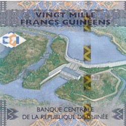 Alternative view of Guinea 20000 Francs Unc Note of 2020 Ex Rare