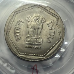Alternative view of 1 Rs 1983 Mumbai Mint Coin Rare
