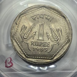 1 Rs 1983 Mumbai Mint Coin Rare