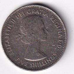 Alternative view of United Kingdom 5 Shillings 1960 - Elizabeth II COMMEMORATION RARE CROWN SIZE COIN #N-301