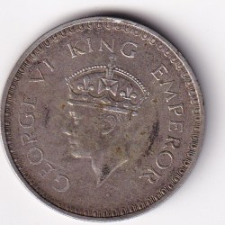Alternative view of India - British 1 Rupee - George VI 1943 BOMBAY MINT EXTREME RARE RARE COIN #N-306