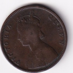 Alternative view of British India Victoria ½ Anna BIG SIZE RARE COIN #N-307
