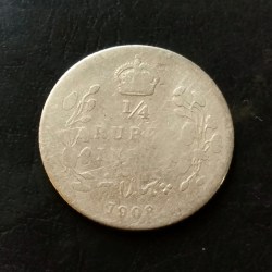 Alternative view of British India 1/4 ₹ Year. 1908. Condition as imege Same and similar piece available