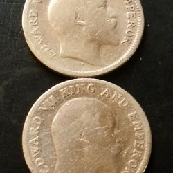 Alternative view of British India 1/4 ₹ 2 different year 1908. & 1910 Condition as imege Same and similar piece available