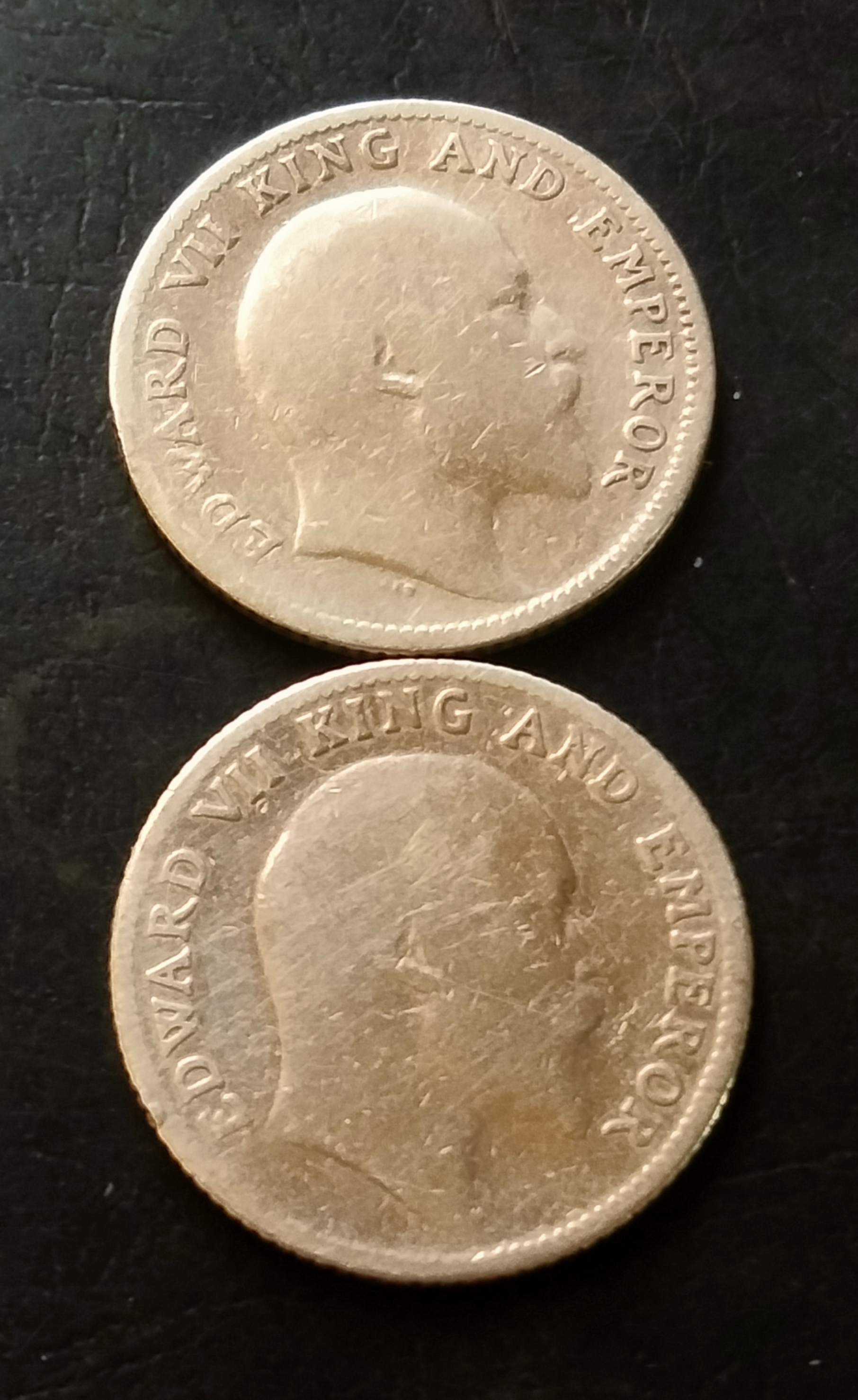British India 1/4 ₹ 2 different year 1908. & 1910 Condition as imege Same and similar piece available - Image 2