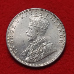 Alternative view of RARE ONE RUPEE SILVER COIN GEORGE V 1915 BOMBAY MINT UNC CONDITION
